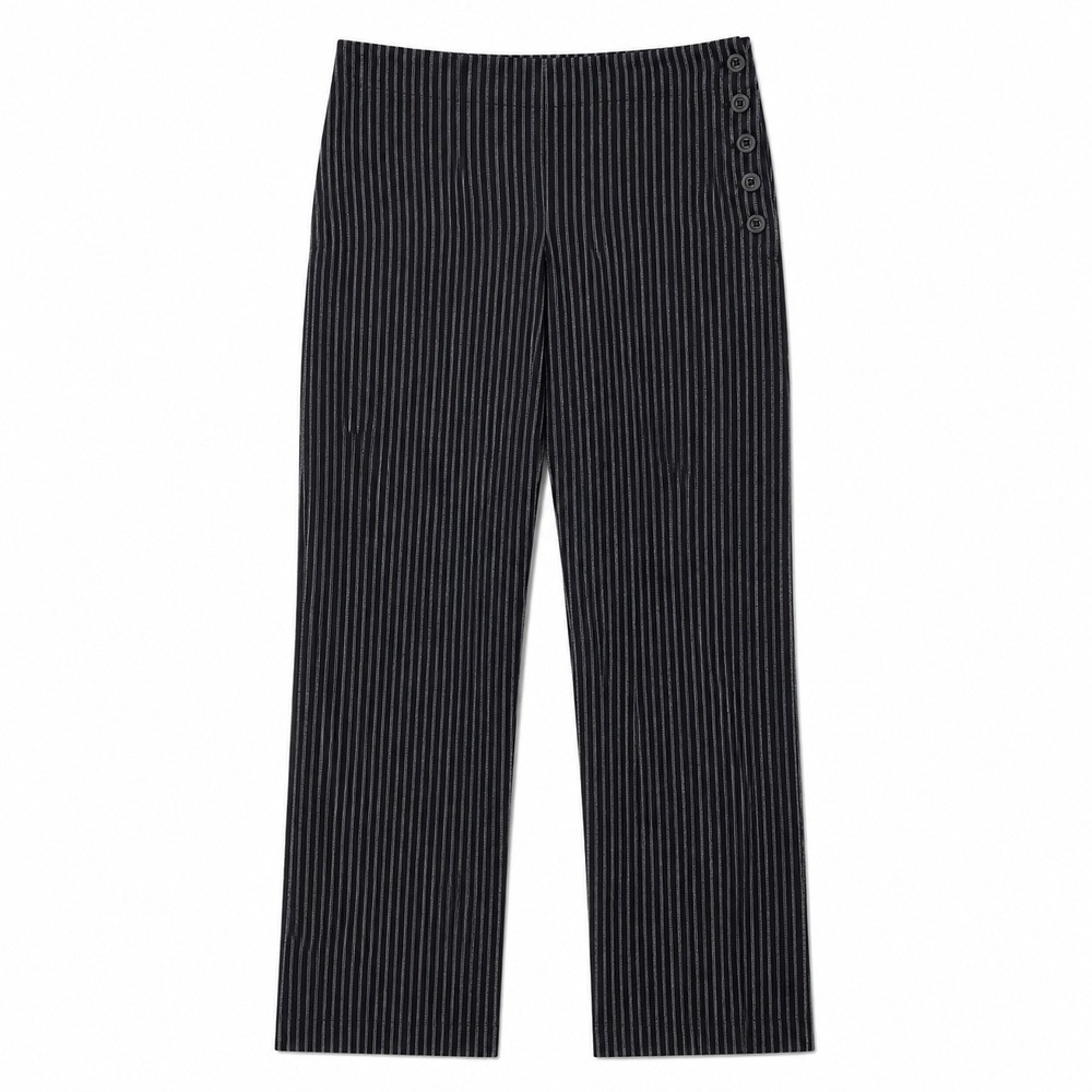 Sundance Sierra Linen Blend Stripe Pants Button Detail NWT Size 14